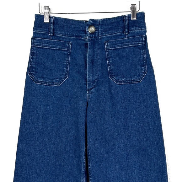 NEW Maeve by Anthropologie Colette Cropped Wide-Leg jeans size 28 petite - Picture 2 of 7